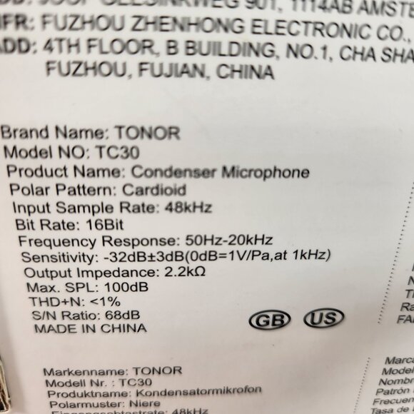 Tonor TC30 USB Condenser Microphone NEW Plug and Play Boxed Fast Ship - Picture 6 of 8